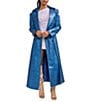 Azalea Wang Kathleen Snake Faux Leather Notch Lapel Button Front Maxi Trench Coat - Image 1