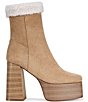 Azalea Wang Larousse Fleece Collar Platform Block Heel Booties - Image 2