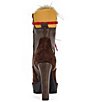 Azalea Wang Leader Hiker Lace Faux Fur Accent Lug Platform Booties - Image 3