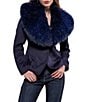 Azalea Wang Liliane-Navy Removable Faux Fur Button Front Blazer - Image 2
