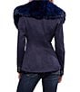 Azalea Wang Liliane-Navy Removable Faux Fur Button Front Blazer - Image 3