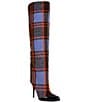 Azalea Wang Lochana Flannel Plaid Over The Knee Boots - Image 1