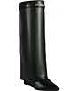 Azalea Wang Loveburn Pointed Toe Wedge Foldover Tall Boots - Image 1