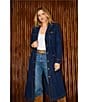 Azalea Wang Lucienne Denim Point Collar Belted Button Front Trench Coat - Image 6