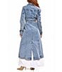 Azalea Wang Lucienne-Light Denim Notch Collar Belted Button Front Trench Coat - Image 3