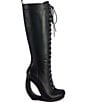 Azalea Wang Lutz Lace Up Open Curved Wedge Tall Boots - Image 2