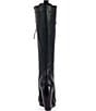 Azalea Wang Lutz Lace Up Open Curved Wedge Tall Boots - Image 3