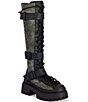 Azalea Wang Lyra Camouflage Buckle Strap Tall Platform Combat Boots - Image 1