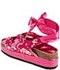 Color:Pink - Image 3 - Mackley Floral Ankle Wrap Double Banded Platform Sandals