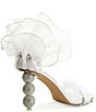 Color:White - Image 3 - Maemae Tulle Rhinestone Ruffle Statement Heel Dress Sandals