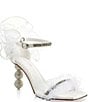 Color:White - Image 1 - Maemae Tulle Rhinestone Ruffle Statement Heel Dress Sandals