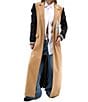 Azalea Wang Malone Solid Notch Collar Midweight Button Front Maxi Jacket, Color:Tan Multi - Image 1