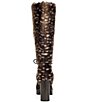 Azalea Wang Mara Houndstooth Spotted Faux Fur Cap Toe Block Heel Platform Tall Boots - Image 3
