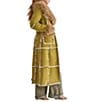 Azalea Wang Maude Olive Faux Fur Lined Exposed Patchwork Maxi Trench Coat - Image 4