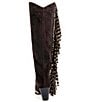 Azalea Wang McBride Suede Snake Print Grommet Fringe Western Tall Boots - Image 3