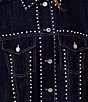Azalea Wang Micah Studded Point Collar Denim Oversized Jacket - Image 4