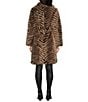 Azalea Wang Mirella Tan Chevron Multi Faux Fur Shawl Collared Belted Oversized Trench Coat, Color:Dark Beige - Image 3