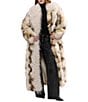 Azalea Wang Mivra-Cream Multi Faux Fur Open Lapel Trench Coat - Image 1