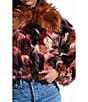 Azalea Wang Molly Retro Faux Fur Shawl Collared Oversize Crop Jacket, Color:Pastel Red - Image 3