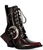 Azalea Wang Morgan Lace Up Buckled Strap Western Booties - Image 1