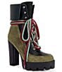 Azalea Wang Muffler Hiker Lace Block Heel Lug Platform Booties - Image 1