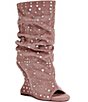 Azalea Wang Naomani Studded Peep Toe Wedge Boots - Image 1