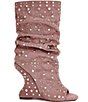 Azalea Wang Naomani Studded Peep Toe Wedge Boots - Image 3