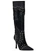 Azalea Wang Novak Suede Laced Pointed Toe Tall Boots - Image 1