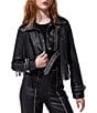 Azalea Wang Oakly Fringe Studded Moto Cropped Jacket - Image 1