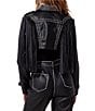 Azalea Wang Oakly Fringe Studded Moto Cropped Jacket - Image 3