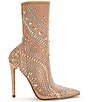 Color:Nude - Image 2 - Opry Cyrstal Mesh Stiletto Mid Booties