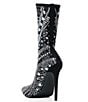 Color:Black - Image 3 - Opry Cyrstal Mesh Stiletto Mid Booties