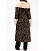 Azalea Wang Otelia Brocade Faux Sherpa Belted Trench Coat, Color:Black - Image 2