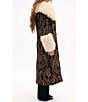 Azalea Wang Otelia Brocade Faux Sherpa Belted Trench Coat, Color:Black - Image 3