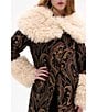 Azalea Wang Otelia Brocade Faux Sherpa Belted Trench Coat, Color:Black - Image 5