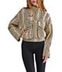 Azalea Wang Ottoline Zebra Stand Collar Zip Front Bomber Jacket - Image 2