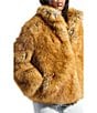 Azalea Wang Pandifox High Funnel Neck Faux Fur Zip Front Jacket, Color:Tan - Image 4