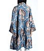Azalea Wang Pavlova Paisley Pattern Notch Collar Oversize Fringe Trim Button Front Trench Jacket, Color:Brown - Image 2