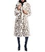 Azalea Wang Pepper Snow Leopard Faux Fur Oversize Maxi Coat, Color:Beige - Image 1
