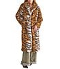 Azalea Wang Pepper Tiger Faux Fur Shawl Collar Oversize Fit Front Hook Coat - Image 2