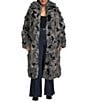 Azalea Wang Plus Size Adria Faux Fur Oversize Shawl Collared Trench Coat, Color:Grey - Image 1