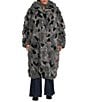 Azalea Wang Plus Size Adria Faux Fur Oversize Shawl Collared Trench Coat, Color:Grey - Image 2