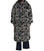 Azalea Wang Plus Size Adria Faux Fur Oversize Shawl Collared Trench Coat, Color:Grey - Image 3