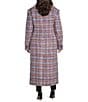 Azalea Wang Plus Size Alyssa Lavender Plaid Faux Fur Shawl Collar Tailored Fit Button Front Coat, Color:Lavender - Image 3