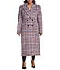 Azalea Wang Plus Size Alyssa Lavender Plaid Faux Fur Shawl Collar Tailored Fit Button Front Coat, Color:Lavender - Image 4