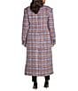 Azalea Wang Plus Size Alyssa Lavender Plaid Faux Fur Shawl Collar Tailored Fit Button Front Coat, Color:Lavender - Image 5