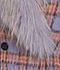 Azalea Wang Plus Size Alyssa Lavender Plaid Faux Fur Shawl Collar Tailored Fit Button Front Coat, Color:Lavender - Image 6