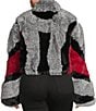 Azalea Wang Plus Size Astra Striped Faux Fur Collared Filled Jacket, Color:Gray - Image 2