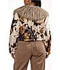 Azalea Wang Plus Size Bree Cow Faux Fur Shawl Collar Cropped Jacket - Image 3