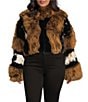 Azalea Wang Plus Size Chiara Brown Faux Fur High Collared Bolero Jacket, Color:Brown - Image 2